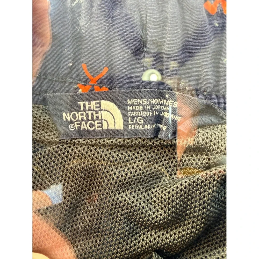 The North Face Mens Navy Blue Orange Ice Axe Print Swim Shorts Large Regular